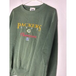 1997 Champions M Green Bay Packers Lee Sport Crewneck Sweatshirt Embroidered
